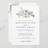 Faire-part de mariage en coton Eucalyptus (Devant / Derrière)