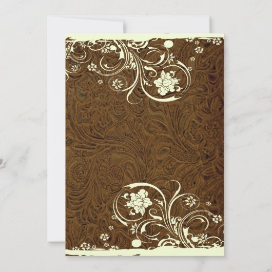 Faire-part de mariage en cuir à outils Cowboy (Dos)