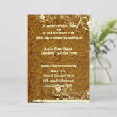 Faire-part de mariage en cuir et dentelle (Debout devant)