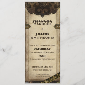 Faire-part de mariage en cuir victorien de