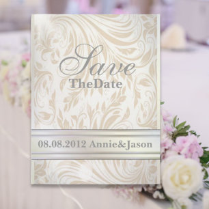 Faire-part de mariage en Damas de perle formel pou