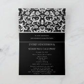 Faire-part de mariage en damas - Noir et Blanc (Intérieur)