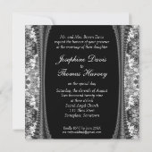 Faire-part de mariage en damas noir et blanc avec (Dos)