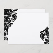 Faire-part de mariage en damas noir vintage (Devant / Derrière)