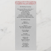 Faire-part de mariage en damas rose monogrammé (Dos)