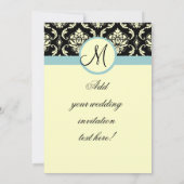 Faire-part de mariage en damasqué avec monogramme (Dos)