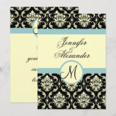 Faire-part de mariage en damasqué avec monogramme (Devant / Derrière)