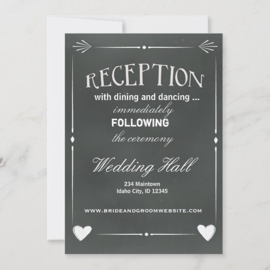 Faire-part de mariage en damier gris foncé avec co (Dos)