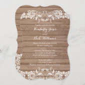 Faire-part de mariage en dentelle blanche douce (Devant / Derrière)