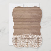 Faire-part de mariage en dentelle blanche douce (Dos)