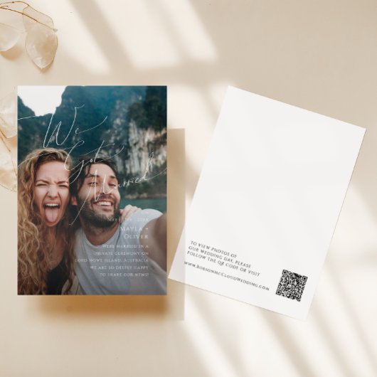 Faire-part de mariage en écriture fantaisiste avec