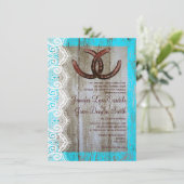 Faire-part de mariage en fer à cheval en bois de (Debout devant)