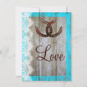 Faire-part de mariage en fer à cheval en bois de (Dos)