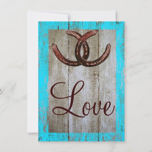 Faire-part de mariage en fer à cheval en bois de (Dos)