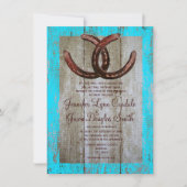 Faire-part de mariage en fer à cheval en bois de (Devant)