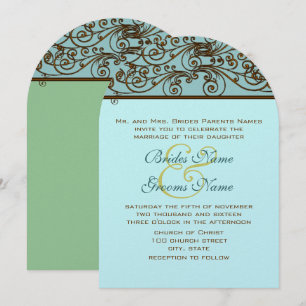 Faire-part de mariage en fer forgé bronze vintage