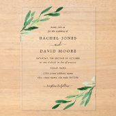 Faire-part de mariage en feuille d'acrylique clair (Recto)