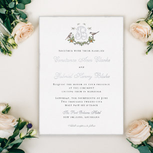 Faire-part de mariage en feuille d'aluminium Monog
