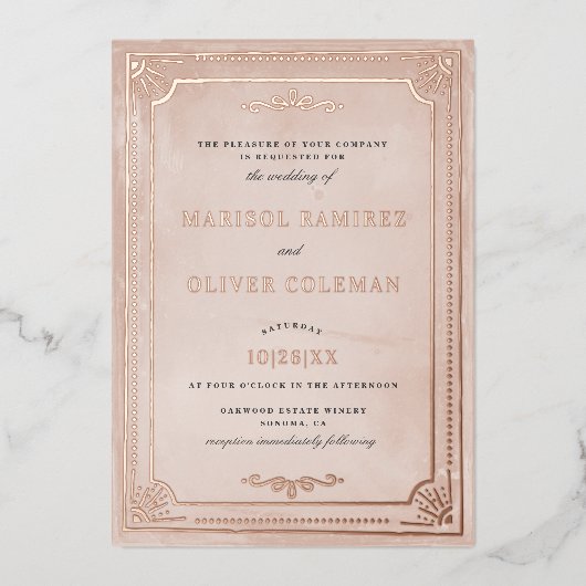 Faire-part de mariage en feuille d'aluminium vérit (Recto)