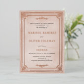 Faire-part de mariage en feuille d'aluminium vérit (Debout devant)