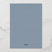Faire-part de mariage en feuille de dusty blue (Verso)