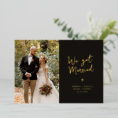 Faire-part de mariage en feuille d'or (Debout devant)