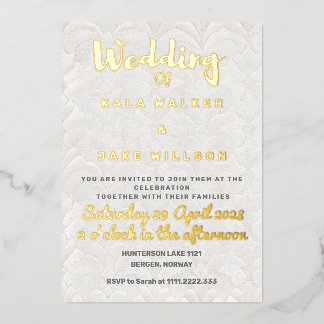 Faire-part de mariage en feuille d'or Tan Light St