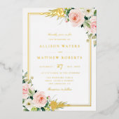 faire-part de mariage en feuille métallisée avec c (Recto)