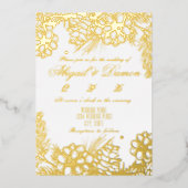 faire-part de mariage en feuille réelle avec éléme (Recto)