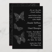 Faire-part de mariage en filigrane de papillon (Devant / Derrière)