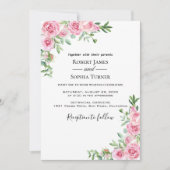 Faire-part de mariage en fleur rose (Devant)