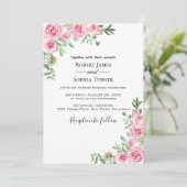 Faire-part de mariage en fleur rose (Debout devant)