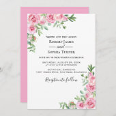 Faire-part de mariage en fleur rose (Devant / Derrière)