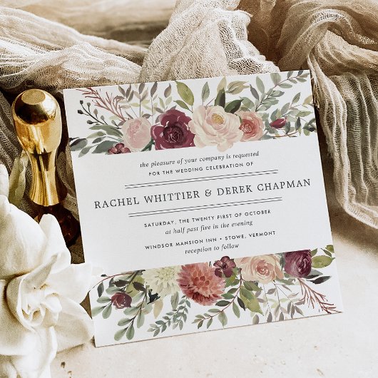 Faire-part de mariage en fleur rustique | CARRÉ