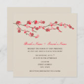 Faire-part de mariage en fleurs de cerisier d'aqua (Devant / Derrière)