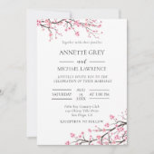 Faire-part de mariage en fleurs de cerisier printe (Devant)