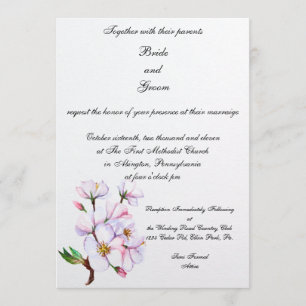 Faire-part de mariage en fleurs de cerisiers PMACa