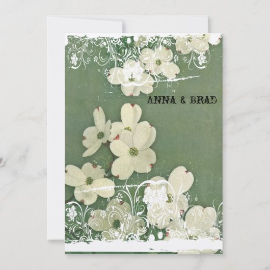 Faire-part de mariage en fleurs de cerisiers Vinta (Dos)