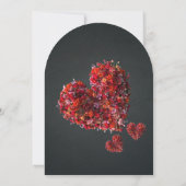 Faire-part de mariage en forme d'arche florale rom (Dos)