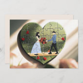 Faire-part de mariage En Forme De Coeur (Devant / Derrière)