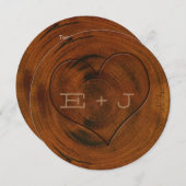 Faire-part de mariage en forme de cœur sculpté sur (Devant / Derrière)