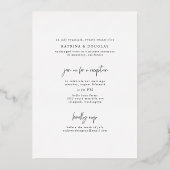 Faire-part de mariage en fuite avec photo en feuil (Verso)