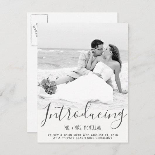 Faire-part de mariage en fuite Photo Carte postale (Devant / Derrière)