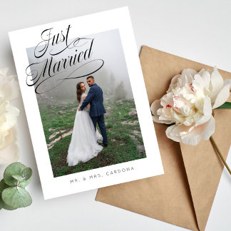 Faire-part de mariage en fuite photo élégamment ma