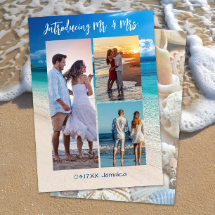 Faire-part de mariage en fuite sur trois photos de