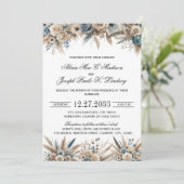 Faire-part de mariage en herbe de Pampas Boho (Debout devant)