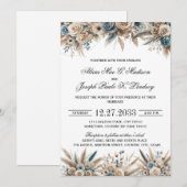 Faire-part de mariage en herbe de Pampas Boho (Devant / Derrière)