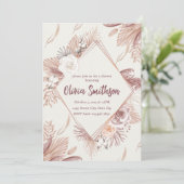 Faire-part de mariage en herbe de Pampas Boho — Te (Debout devant)