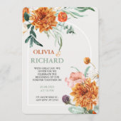 Faire-part de mariage en herbe de Pampas Boho text (Devant)