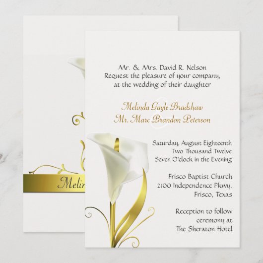 Faire-part de mariage en ivoire traditionnel de (Devant / Derrière)